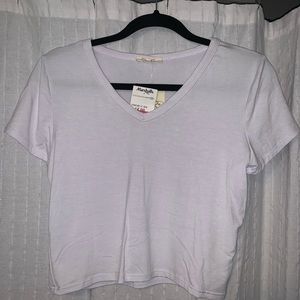 NWT White crop v-neck
